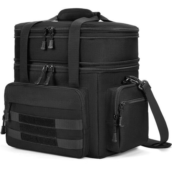 Expandable Tactical Lunch Box for Men, Large Insulated Lunch Bag (Black, 19L) - Picture 1 of 7